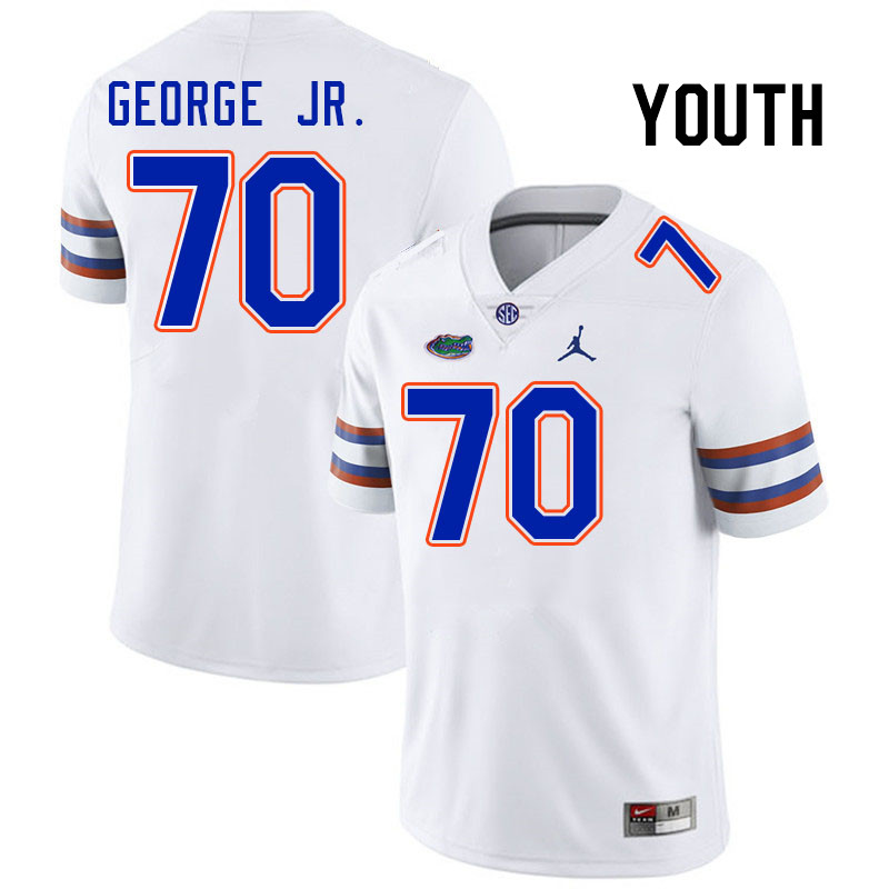 Youth #70 Damieon George Jr. Florida Gators College Football Jerseys Stitched-White